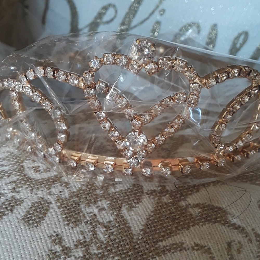 Goldtone Heart Shaped Tiara